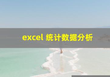 excel 统计数据分析